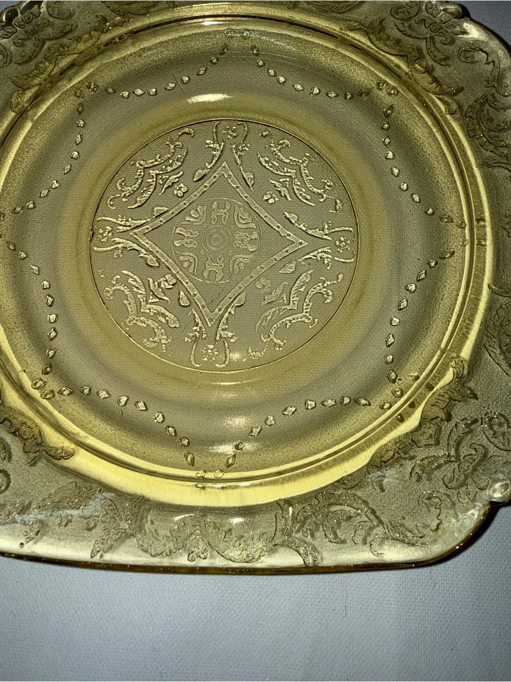 Vintage Amber Depression Glass Dessert Salad Plates Set of 4